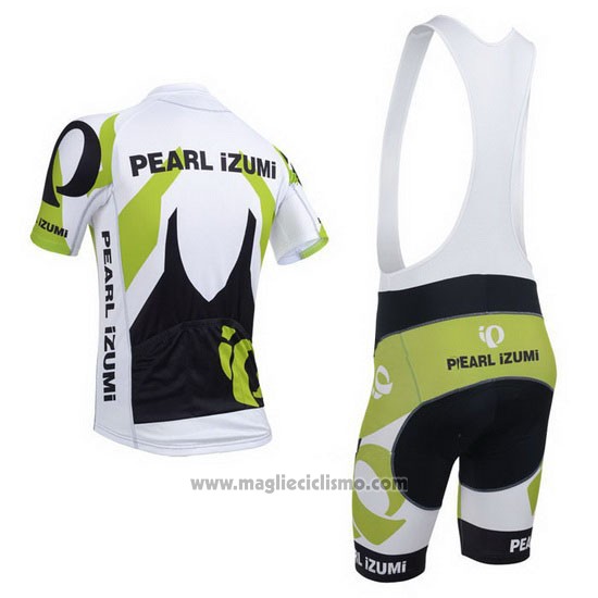 2013 Abbigliamento Ciclismo Pearl Izumi Bianco e Verde Manica Corta e Salopette